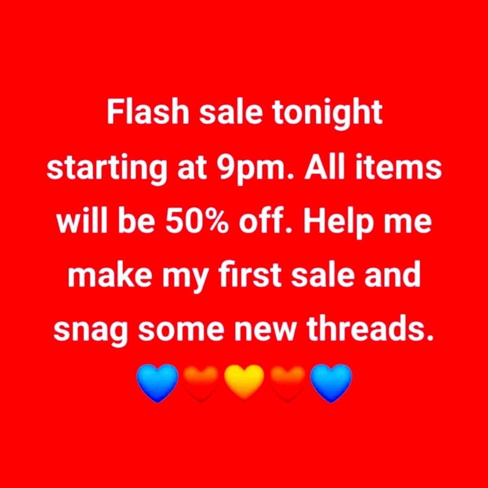 Flash sale 50% off